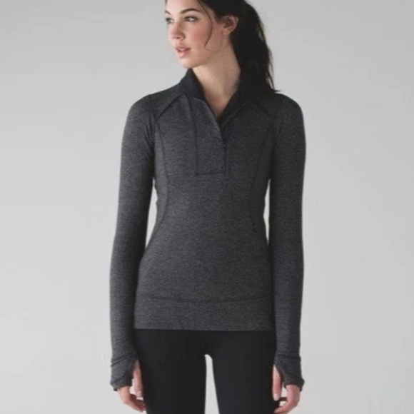 Lululemon Think Fast Pullover Women’s Herringbone Zip Front Sweatshirt size 4 - Picture 1 of 4